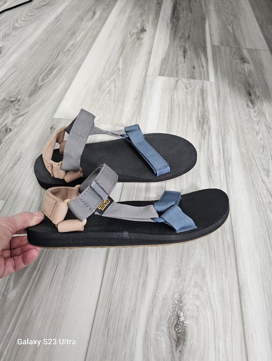 Teva Other - Teva Men's Black Sandals with Blue, Gray, and Pink Straps Sz 9